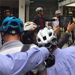 A team building activity on bikes in London
