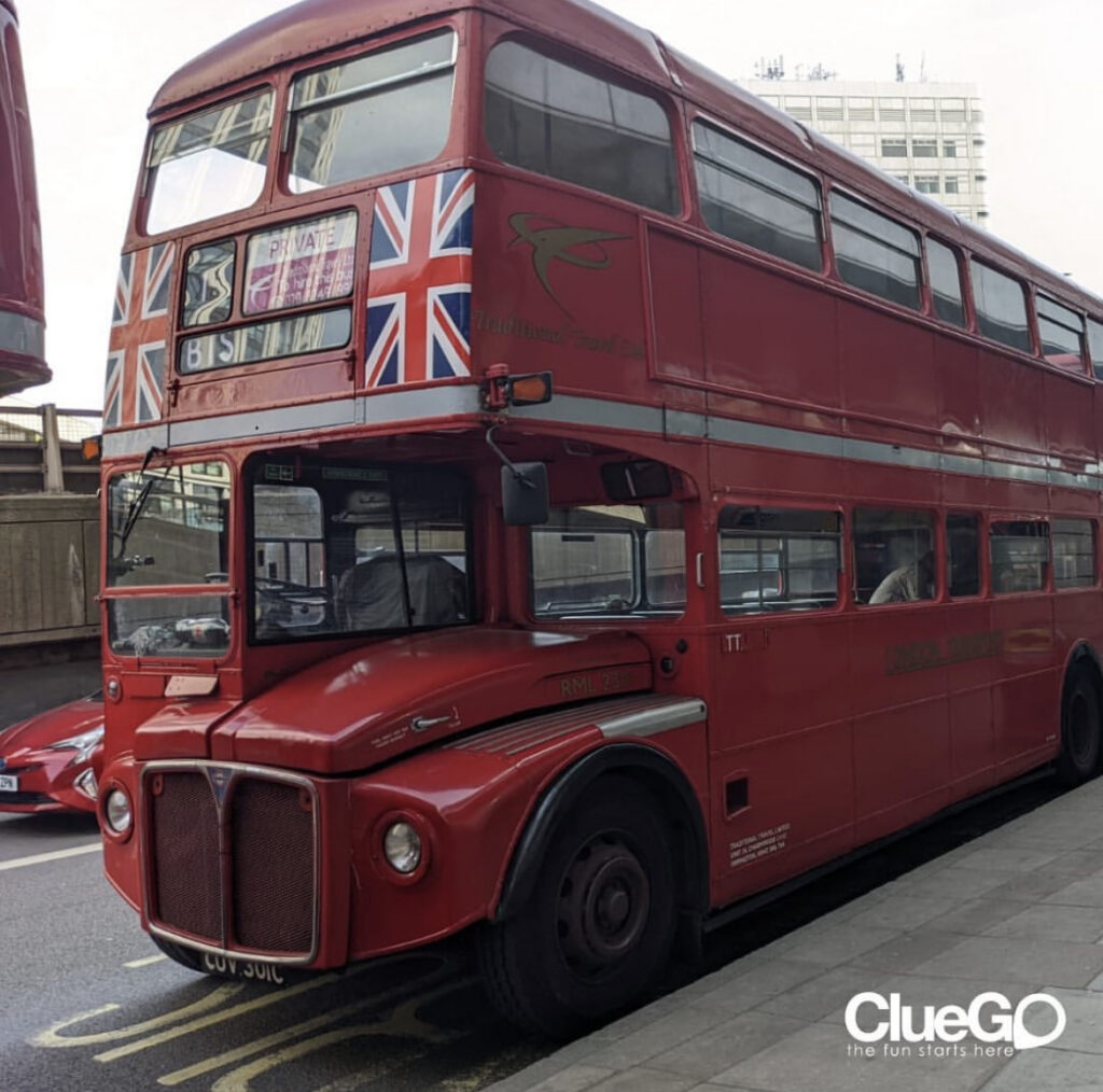 A route master bus on a cluego treasure hunt